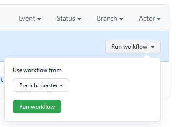 GitHub Actionsの手動実行